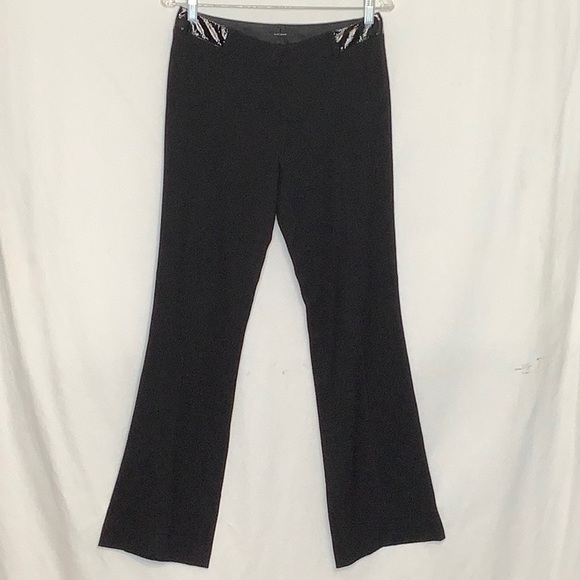 Elie Tahari Lightweight Wool Blend Trouser Pants With Patent Leather Trim Size 4 - Picture 15 of 15